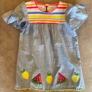 Mud Pie sparkly watermelon lemon dress 24M/2T